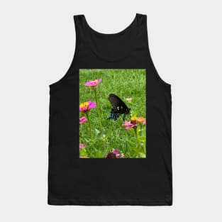 Butterfly on zinnia flower Tank Top